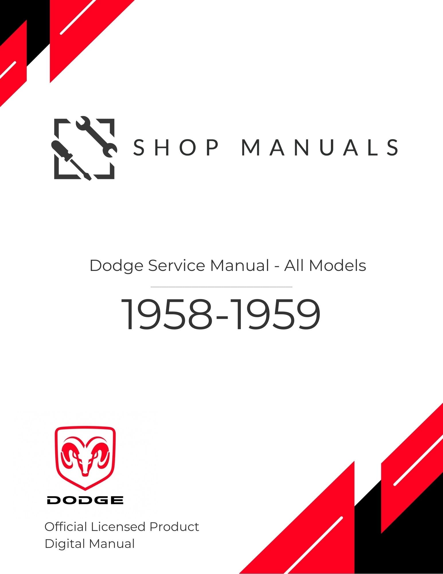 1958-1959 Dodge Service Manual - All Models
